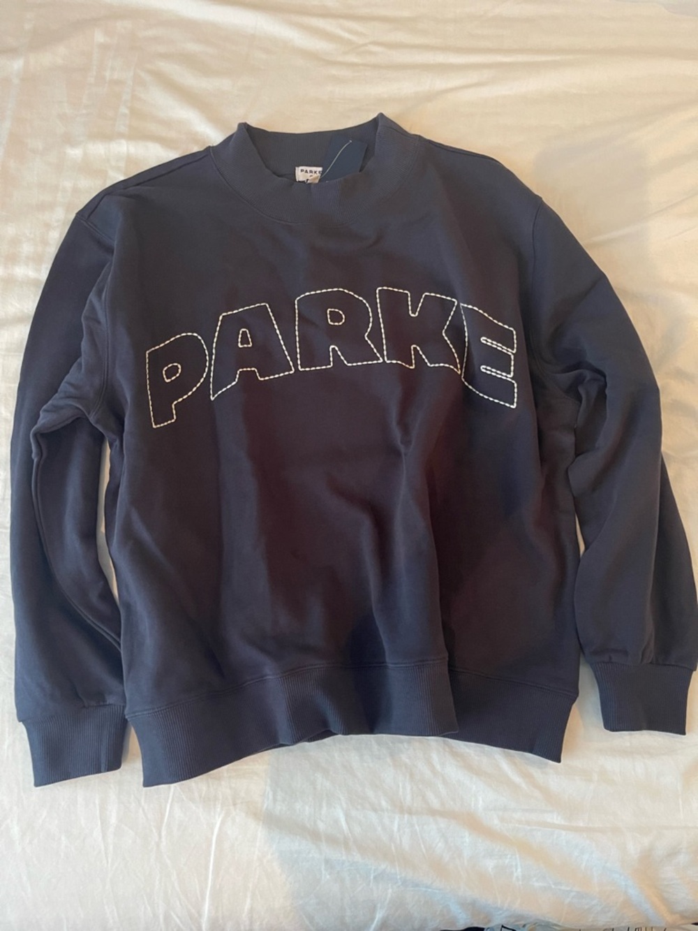 Parke x Target Women’s Mockneck Pullover Sweatshirt Navy Blue L/XL NWT